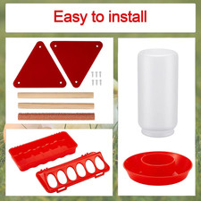 Chick Feeder and Waterer Set 5 Pcs Baby Chicken Supplies with Chicks Trough 1L