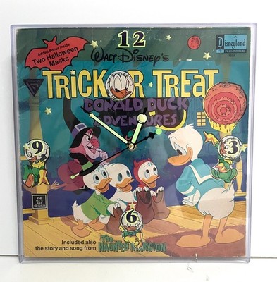 Disney Trick or Treat Comic-Record Clock  + Donald Duck Adventure Comic Book Art