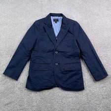 J Crew Crewcuts Blazer Boys 6-7 Blue Cotton Thompson Jacket Coat Church Wedding