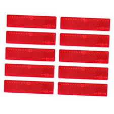 10 Pack Self Adhesive Rectangle Reflectors, E24 Approval Road Safety Stick Red