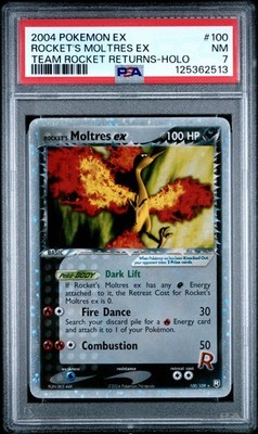 PSA 7 Rocket's Moltres Ex Team Rocket Returns #100 2004 Pokemon