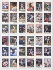 1990 Stickers Uncut 36-Sticker Sheet Roger Clemens Rob Dibble Eric Davis HOF a8a