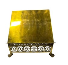 Antiguo púlpito eclesiástico Doré de bronce banco de león soporte bíblico atril