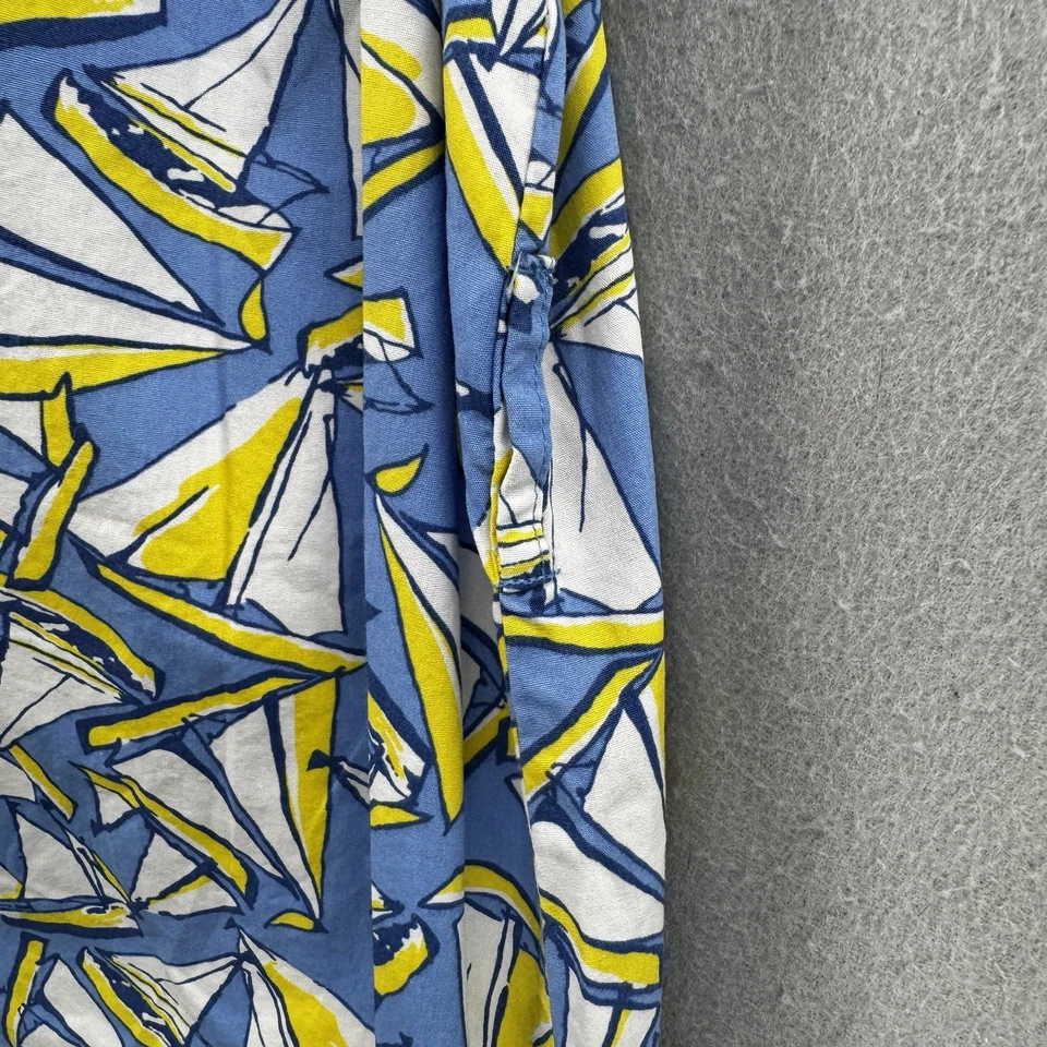 Maggie & Zoe Dress Girls Size 5 Blue Yellow Sailboat Whimsical Print Coastal - Image 3 of 4