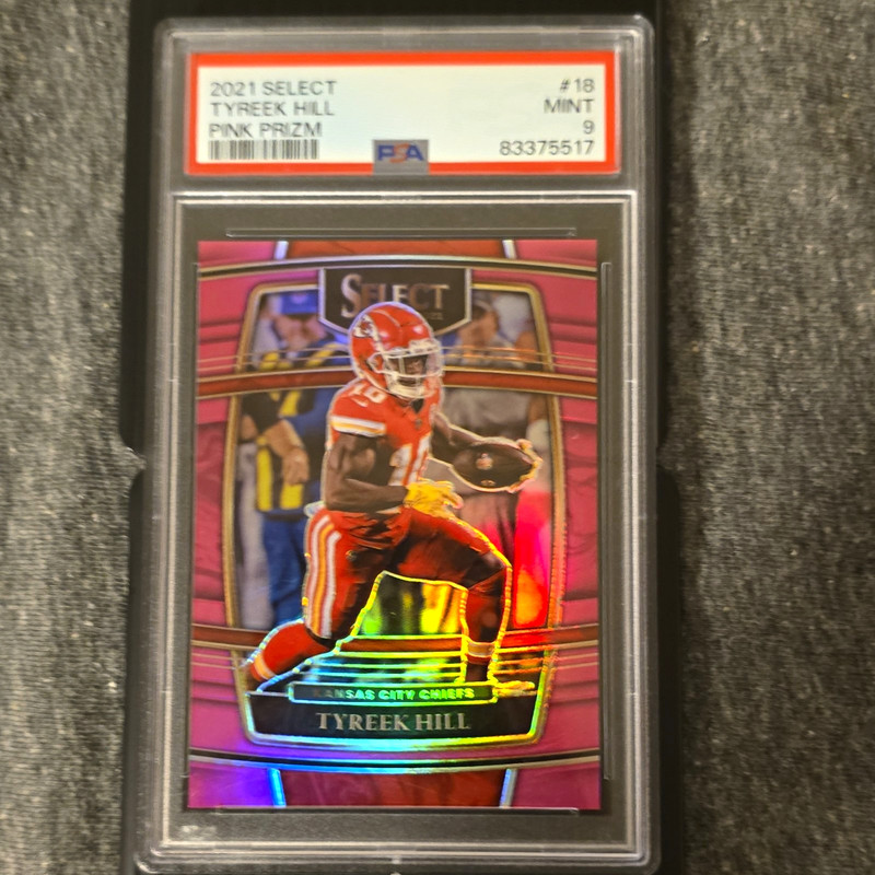 Pop 1 None Higher 2021 Select Tyreek Hill Concourse Pink Prizm PSA 9 /10 Chiefs