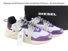 DIESEL S-Serendipity Mask Men S Sneakers EU44.5 Grey Lace Up Almond Toe RRP  200