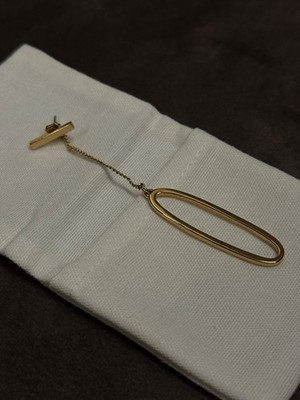 New AMBUSH Gold Tone Mono Chain Drop Earring Minimalist Statement Jewelry