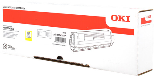 Toner jaune MC853 haute fidélité OKI pour des graphiques éclatants