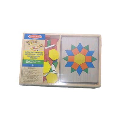 Melissa & Doug Pattern Blocks and Boards Classic Toy - 120 Wood Shapes