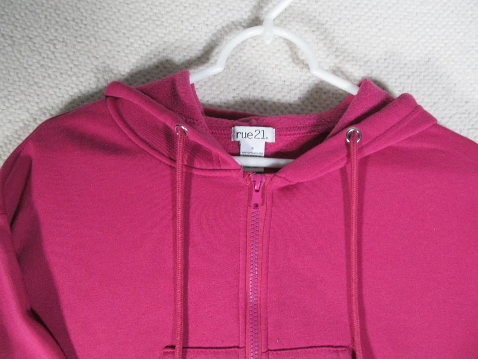 Chaqueta con Capucha Rue21 Mujer Junior Talla S Rosa Polar Cremallera Estilo Suave Foto 2 de 4