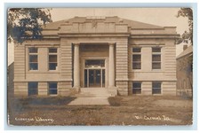 1912 Carnegei Library Mt. Carmel Illinois IL RPPC Photo Posted Antique Postcard