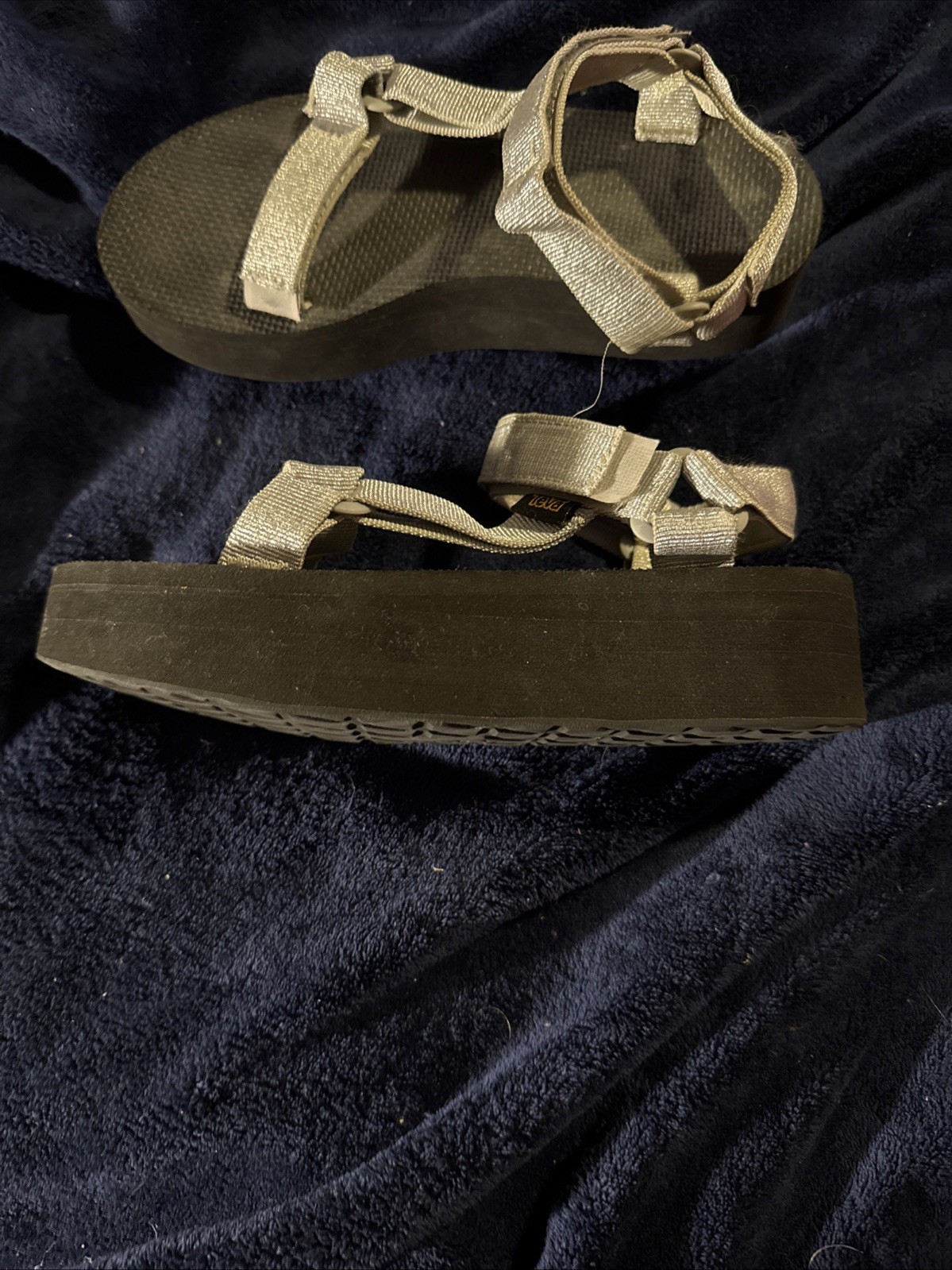 Teva Flatform Silver Universal Platform Sandals W… - image 2