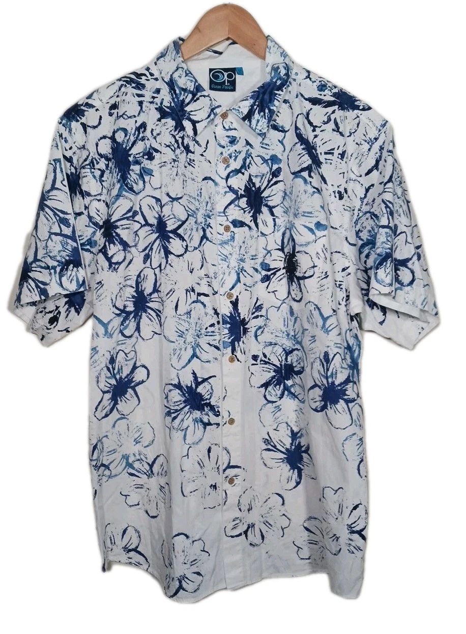 Ocean Pacific Mens Hawaiian Shirt Size XXL Floral Pattern Wooden Buttons Cotton
Opens in a new windo