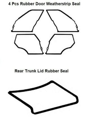 For BMW E28 5 SERIES  Inner Door + Trunk Rubber Weatherstrip Seal Set of 5 81-88