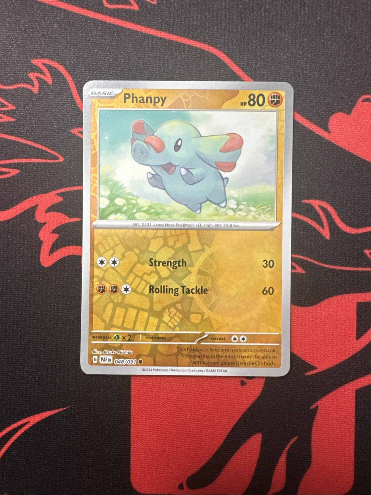Phanpy 048/091 Reverse Holo Pokemon TCG: Paldean Fates Near Mint (NM)