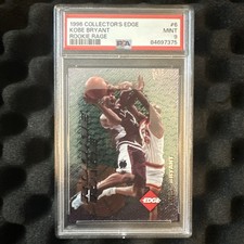 1996 Collector's Edge Kobe Bryant Rookie Rage PSA 9 NM-MT Card #6 Lakers HOF. rookie card picture