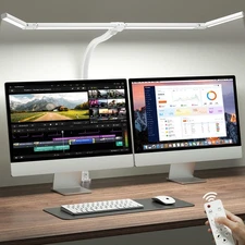 42" LED Desk Lamp with Clamp, Architect Desk Light with Remote, Adjustable 4-...