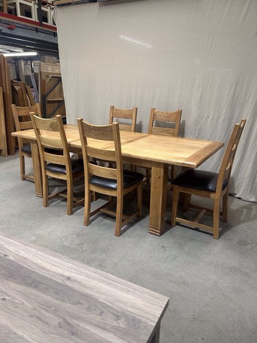 Danube Weathered Oak Dining Table And Chairs - Picture 3 of 24