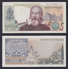 2000 Lire Banknote Italy G. Galilei 1983 P.-103c FDS-/UNC-