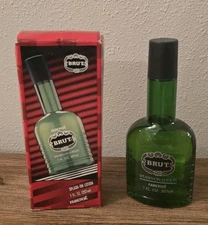 New Old Stock Faberge Brut For Men Splash On Lotion 7 ozWith Box Glass Vintage