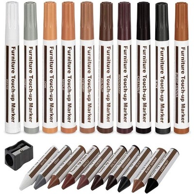 Furniture Repair Kit Wood Markers Wax Sticks, for Stains, Scratches, Wood Flo...