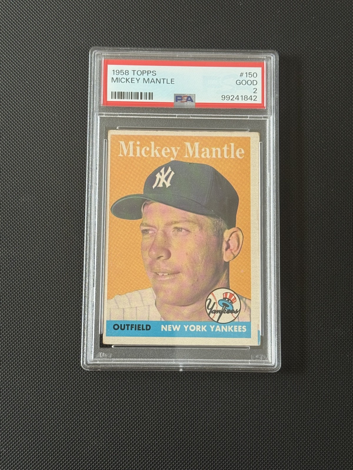 Mickey Mantle 1958 Topps #150 PSA 2 (No Creases) view 1