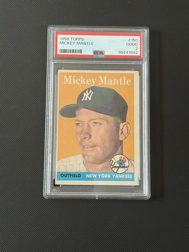 Mickey Mantle 1958 Topps #150 PSA 2 (No Creases)