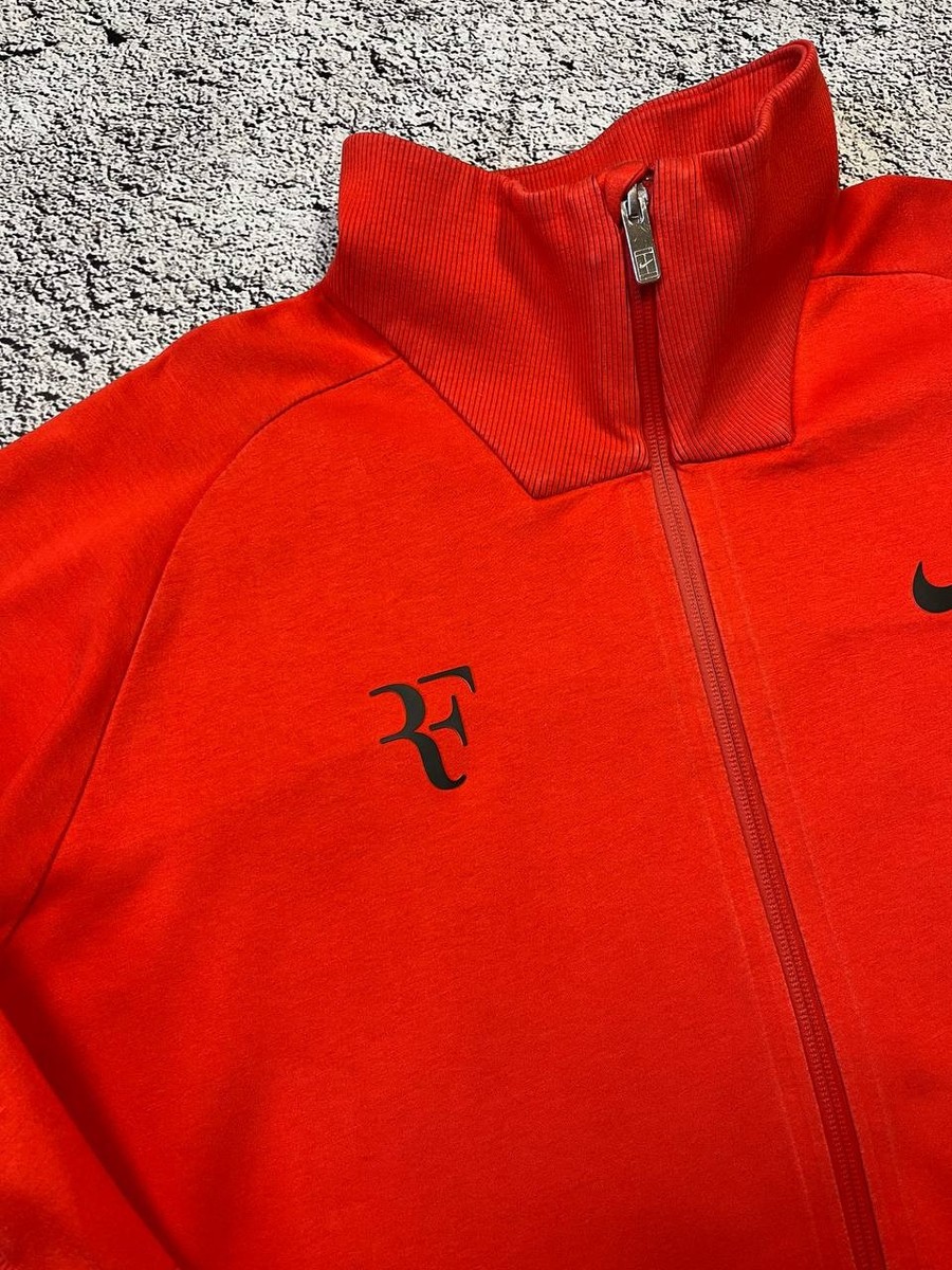 Nike RF Roger Federer Tennis Track Jacket Red Men's Size L Full
