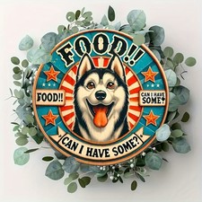 Room Decor 1pc Siberian Husky Retro Tin Metal Signs, 8x8inch Aluminum Wall Decor