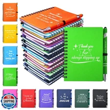 60 Sets/120 Pcs Employee Appreciation Gifts Bulk, Inspirational Notebooks wit