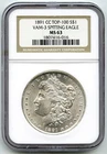 1891-CC Morgan Silver Dollar Top-100 NGC MS63 Spitting Eagle VAM-3 Carson - Q392