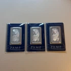 x2 NEW Pamp Suisse Lady Fortuna 1oz Fine 0.999 Silver Bar In Sealed Assay Card