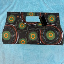 VTG 80s 90s Canvas Handbag By Sasha Purse Black Retro Trippy Wild Clutch Tote