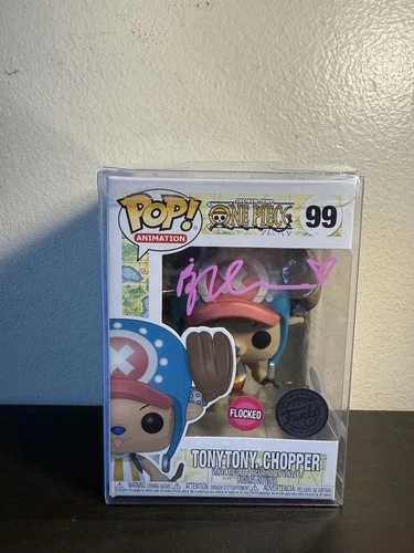 Funko Pop! One Piece Tony Tony. Chopper #99 Flocked Special Edition Autographed