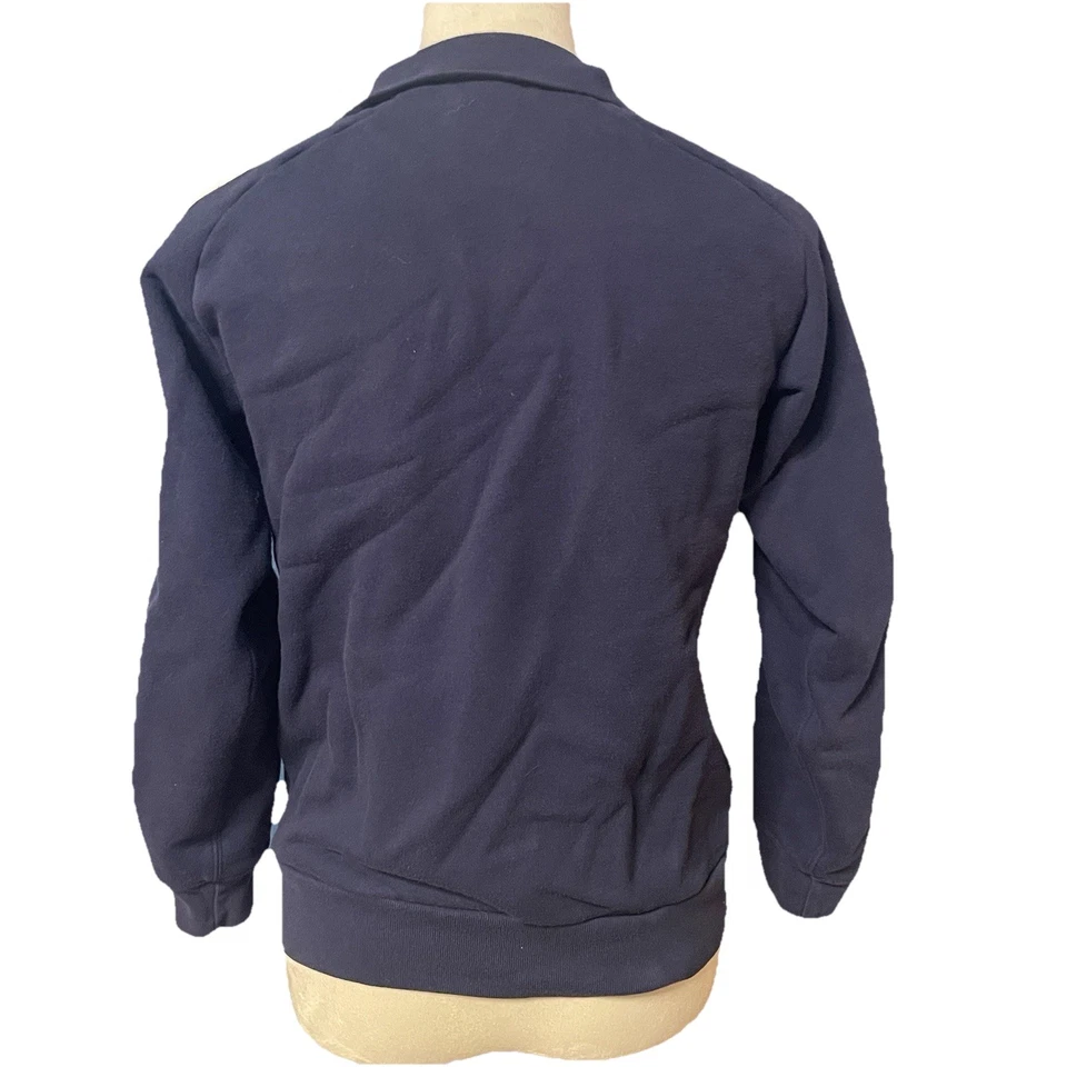 Suéter Vintage Polo Ralph Lauren Mujer Grande Azul Blanco Rayas Cremallera Chaqueta  Foto 2 de 4