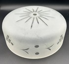 2- VTG Round Frosted Glass Lamp Shades Etched Grape Pattern Sunburst 10" — photo 5
