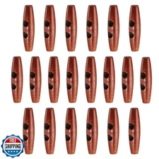 HARFINGTON 20pcs Wooden Toggle Buttons 50mm / 2" Wood Olive Sewing Buttons 2-