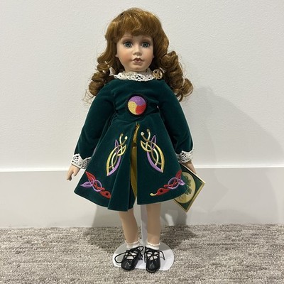 Alberon Porcelain Doll  Sinead  Irish Step Dancer Shamrock Collection with Stand