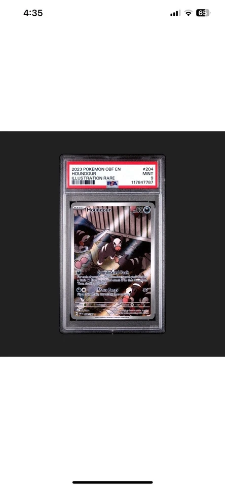 066/064 HOUNDOOM 204/197 HOUNDOUR Ilustración Raro Certificado Secuencial PSA 9 Foto 3 de 3