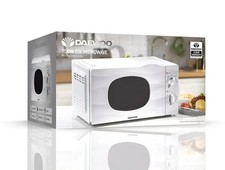 Daewoo White 20L 700W Microwave Oven Dial Auto Defrost Caravan Motorhome White 