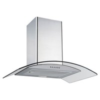 Curved Glass Chimney Cooker Hood, 60 cm, 3 Speed Settings, Igenix IGCH09894SS