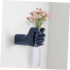 Wall Sculpture,Wall Art Bedoroom,Hand Vase,Funky Flower Vase Blue