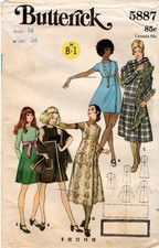 Vtg 70s Butterick 5887 Empire Waist Wrap Fron...