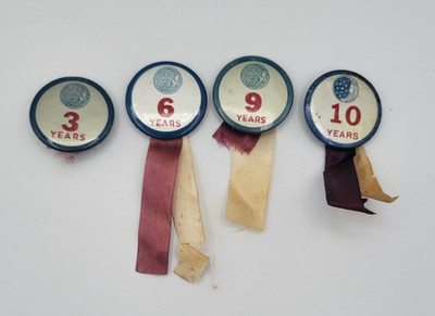 Procter & Gamble P&G Employment Years Pinback Buttons 3 6 9 & 10