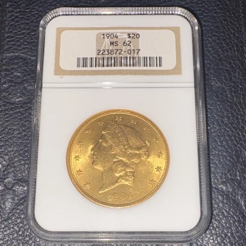 1904 $20 Liberty Head Double Eagle Gold Coin NGC MS 62 Philadelphia