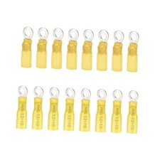 10 M5 Heat Shrink Ring Connectors,Yellow 12-10 Gauge 60pcs Tinned Ring 10