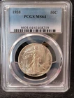 1938 WALKING LIBERTY HALF DOLLAR PCGS MS 64