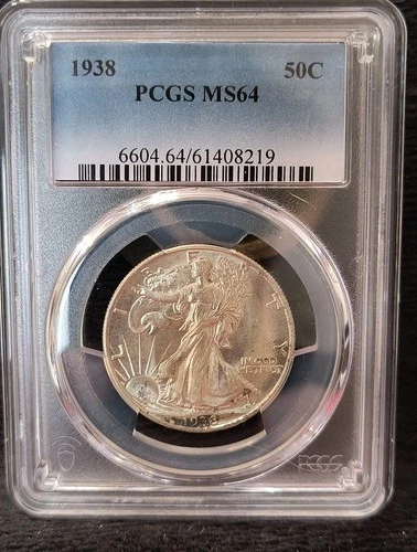 1938 WALKING LIBERTY HALF DOLLAR PCGS MS 64