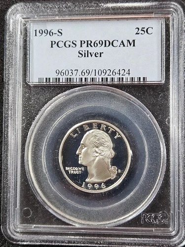 🌟1996-S George Washington Silver Proof Quarter Coin PCGS PR69 DCAM