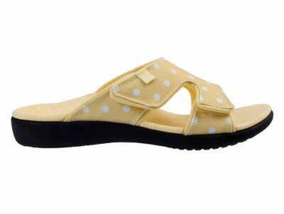 Spenco Kholo Polka Dot Women's Orthotic Slide Sandal Yellow 10